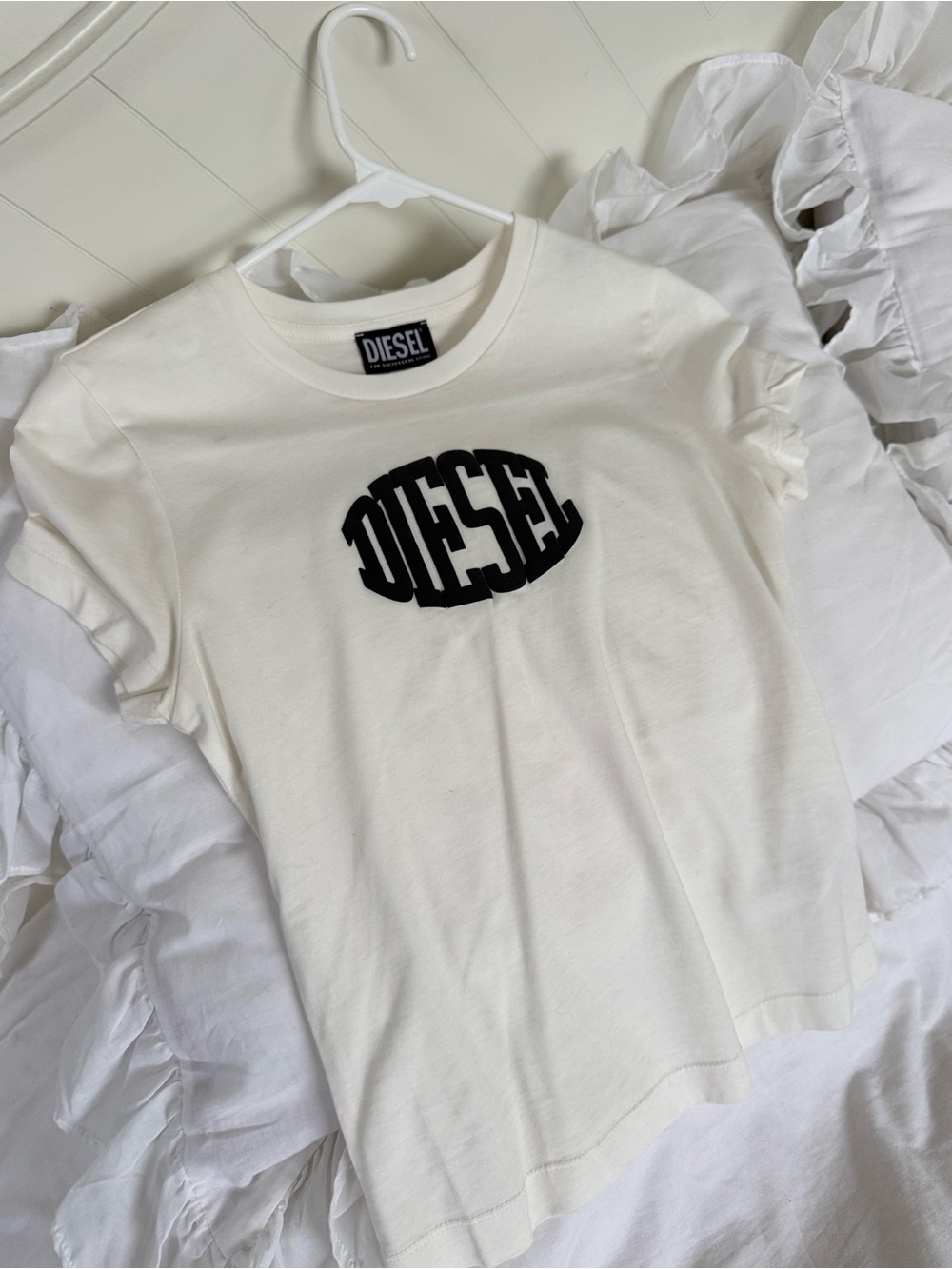 Diesel White Logo Tee womans